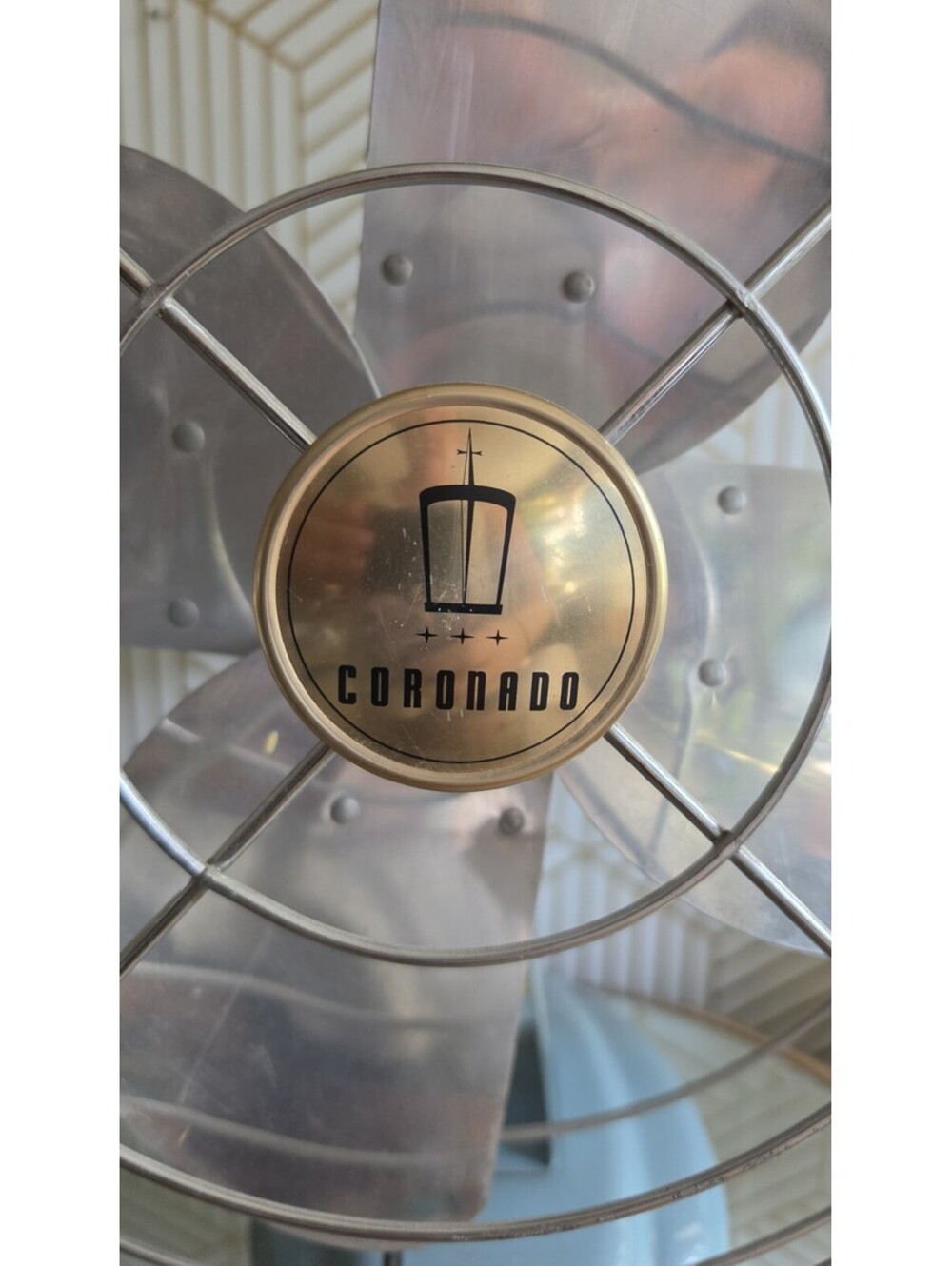 Vintage Blue Coronado Electric Oscillating Fan 12" Aluminum Blades Model 44-1004 - Picture 6 of 13